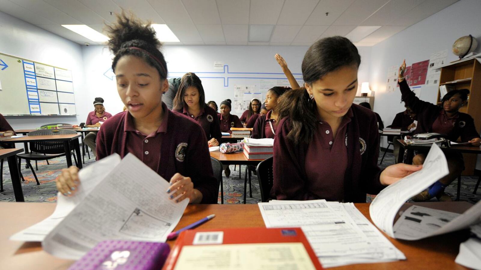 Students working at Tindley Accelerated Schools' middle school.