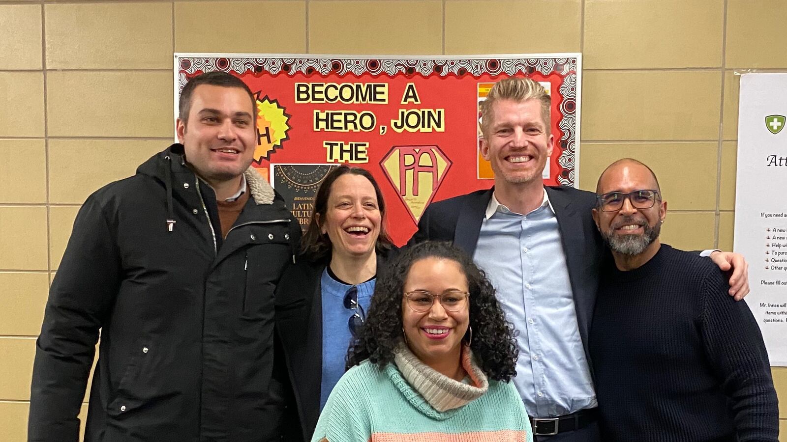 From left: Alex Fraiha, Peg Cioffi, Yesy Robles, Ben Wild, and Ed Garcia Conde, who were all involved in designing Walkabout Bronx High School.