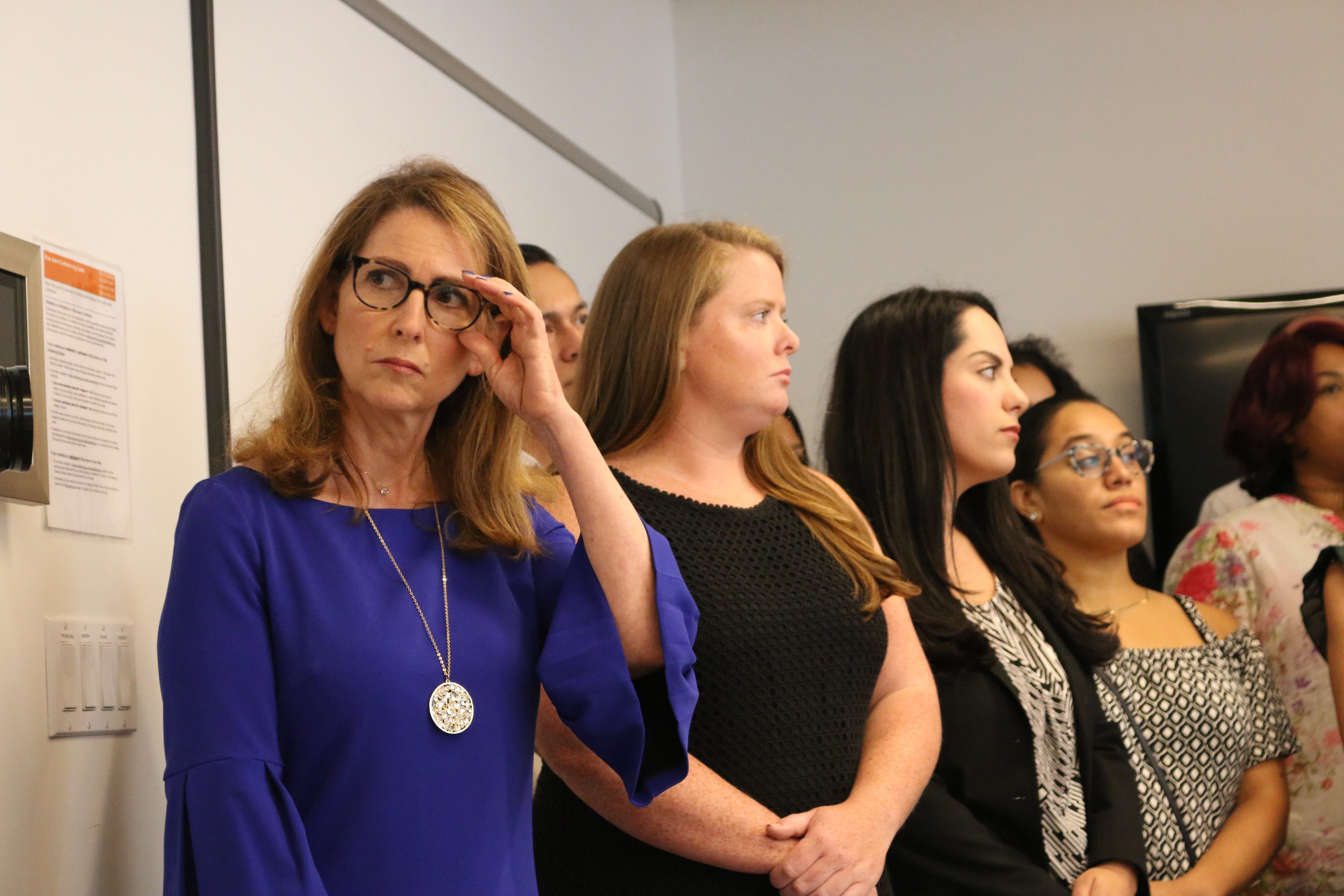 Success Academy CEO Eva Moskowitz touted her network’s test scores at a press conference in 2017.