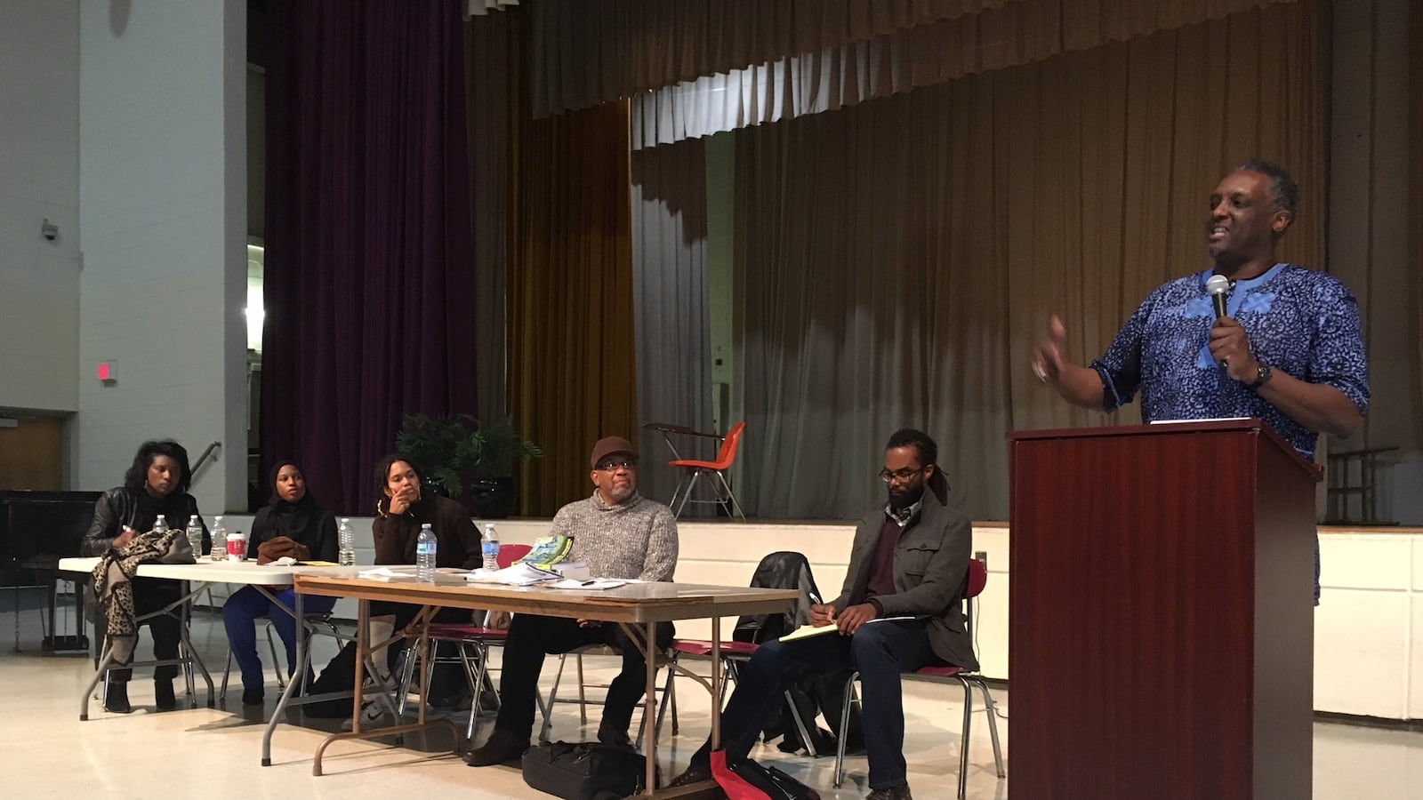 Carr at walkout teach in