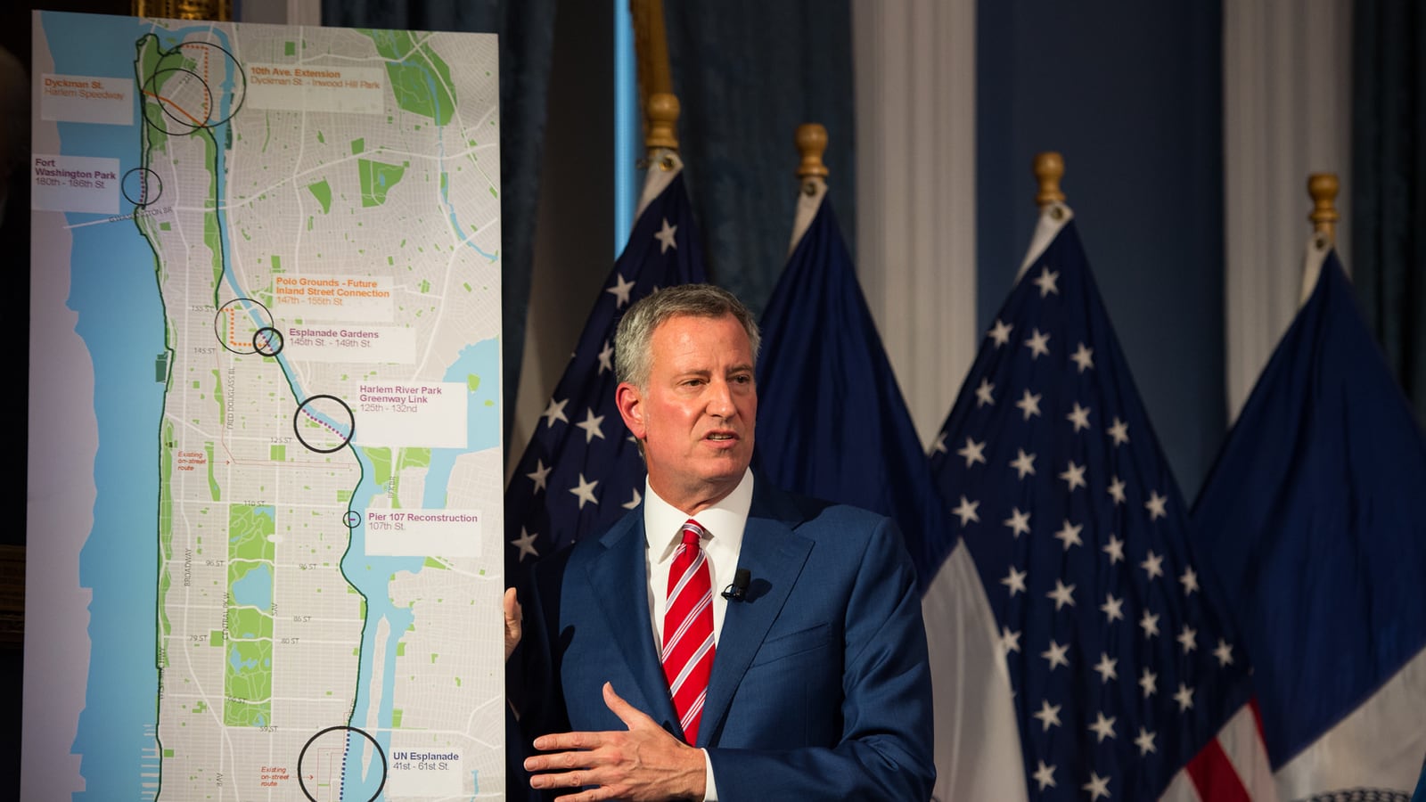 New York City Mayor Bill de Blasio unveils his executive budget.