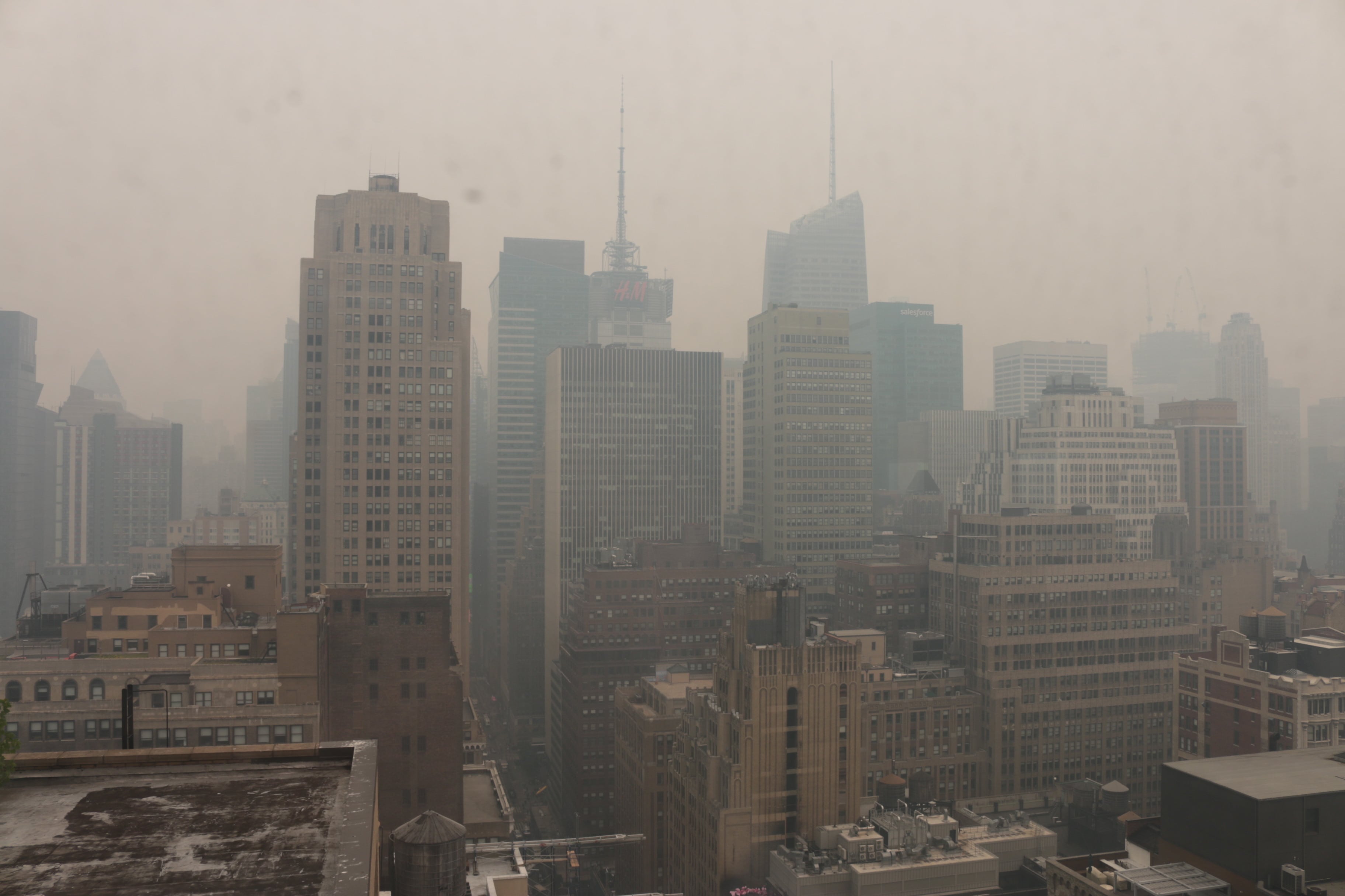 Manhattan is covered in a haze from wildfire smoke from Canada.