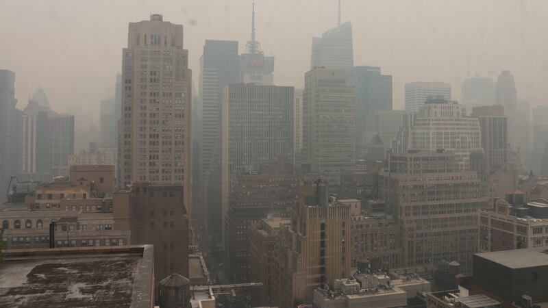 Manhattan is covered in a haze from wildfire smoke from Canada.