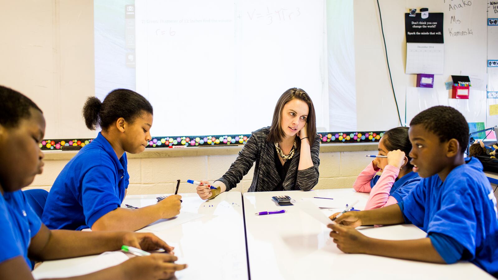 The author with students.