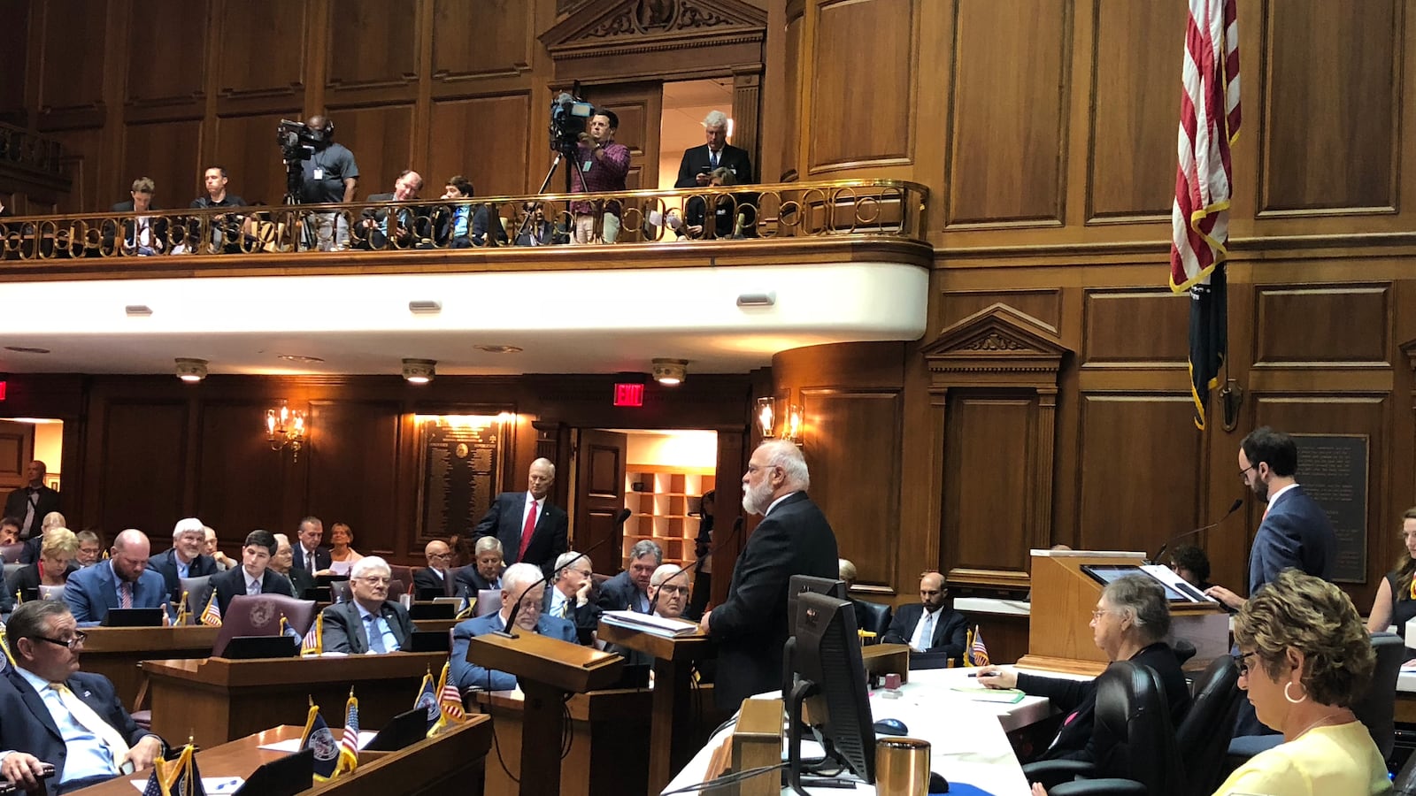 Rep. Tim Brown, the author of House Bill 1315, makes his closing remarks.