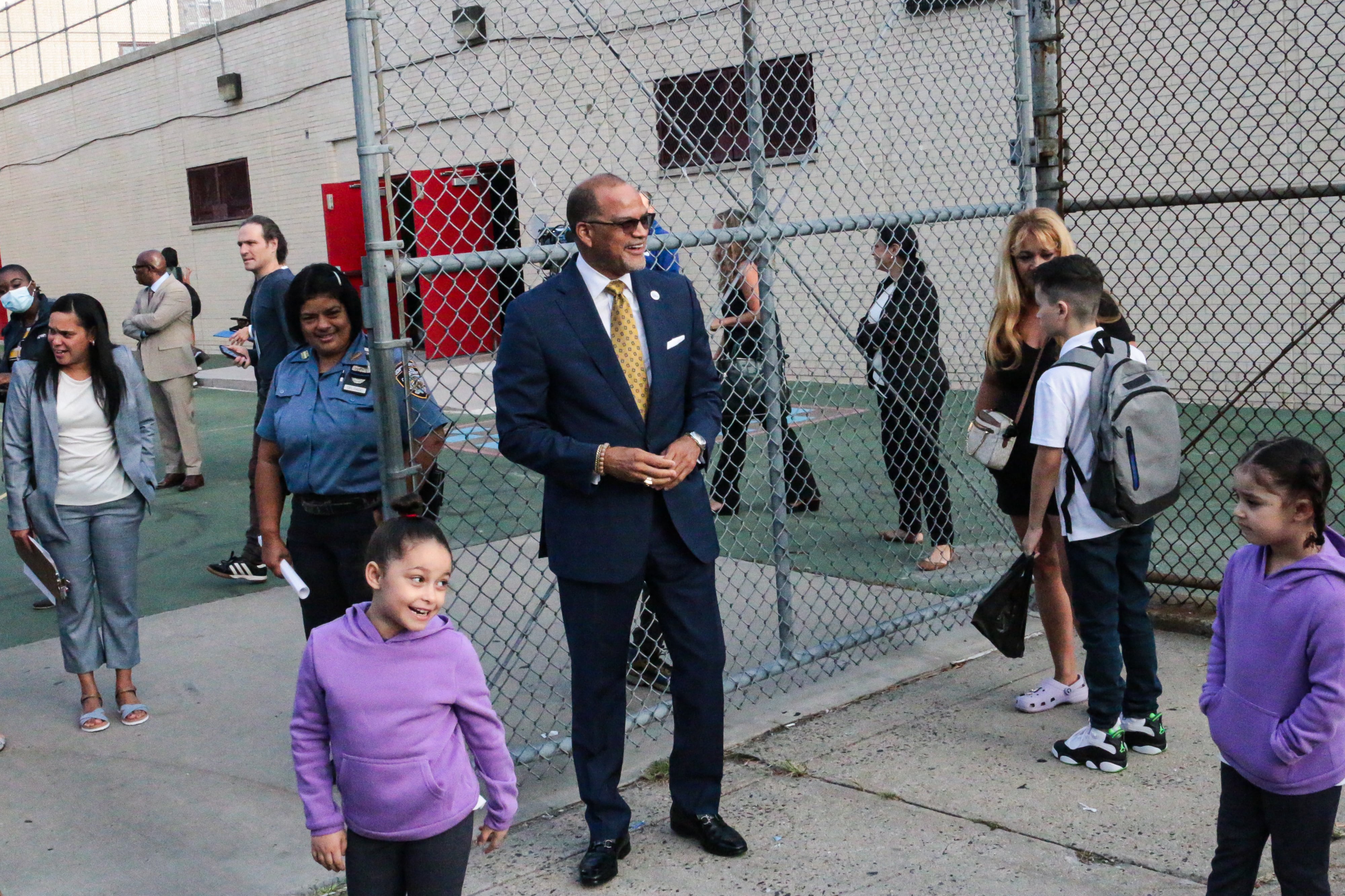 Chancellor David Banks welcomes students back on the first day of classes in NYC.
