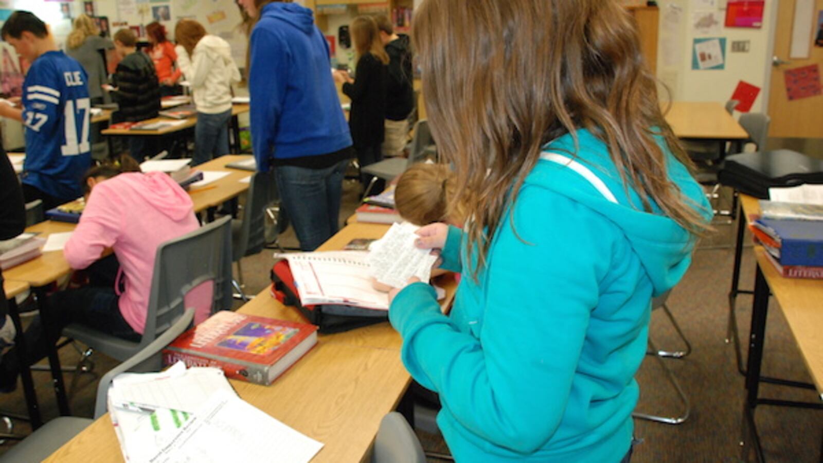 A student at work at Grand Junction's Bookcliff Middle School. Grand Junction undertook district-wide overhauls to reduce the effects of student moves.