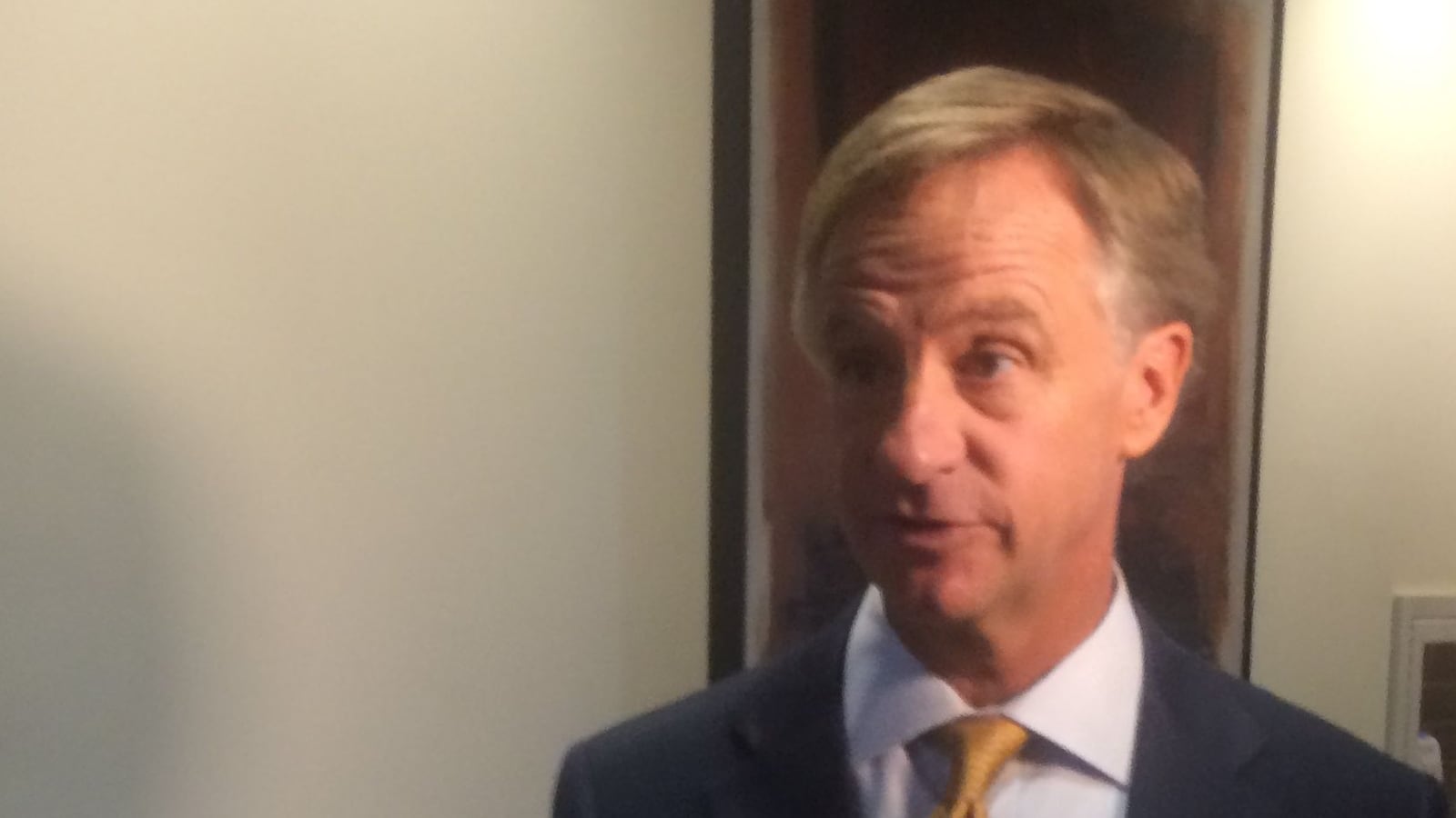 Gov. Bill Haslam responds to journalists' questions about Education Commissioner Huffman