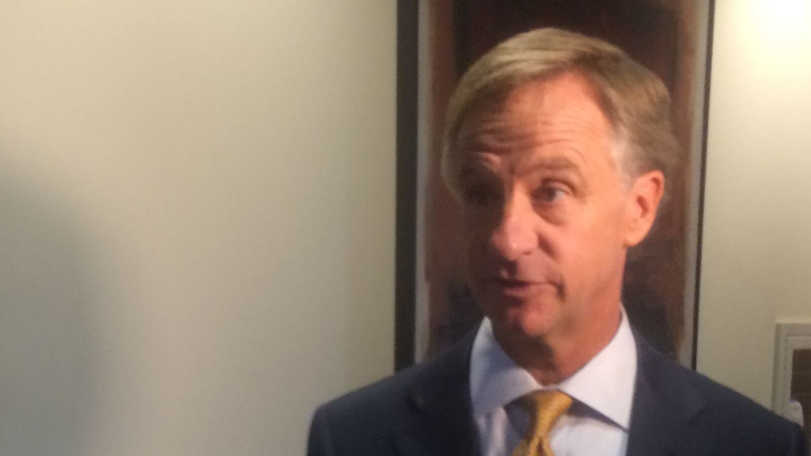 Gov. Bill Haslam responds to journalists' questions about Education Commissioner Huffman