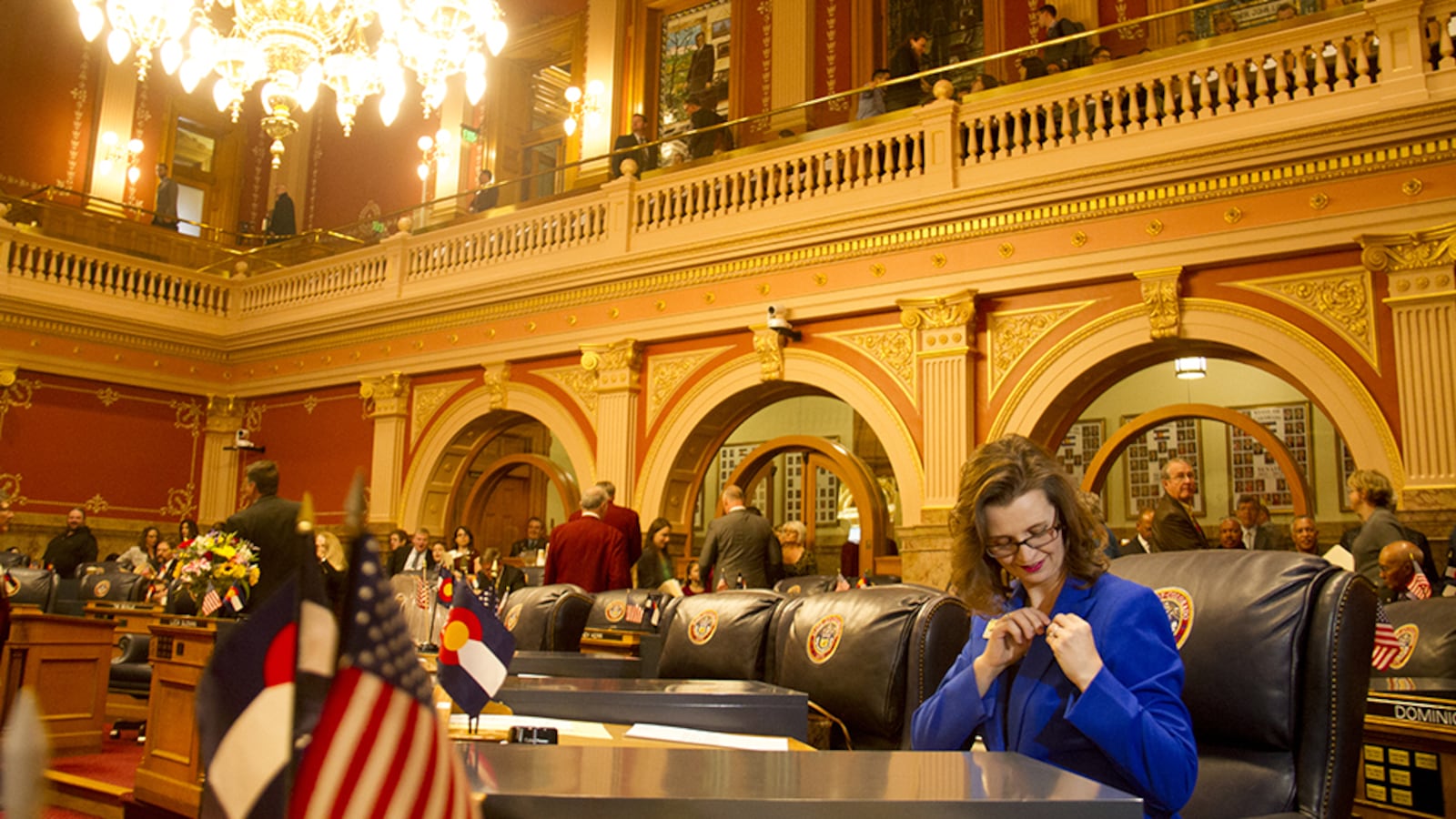 State Sen. Rachel Zezninger, an Arvada Democrat, on the first day of the legislative session.