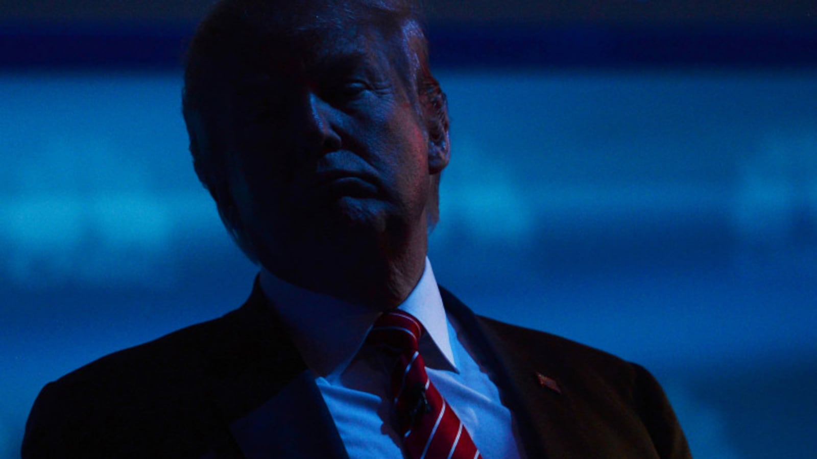 Donald J. Trump at a Republican primary debate in Boulder (RJ Sangosti, The Denver Post).