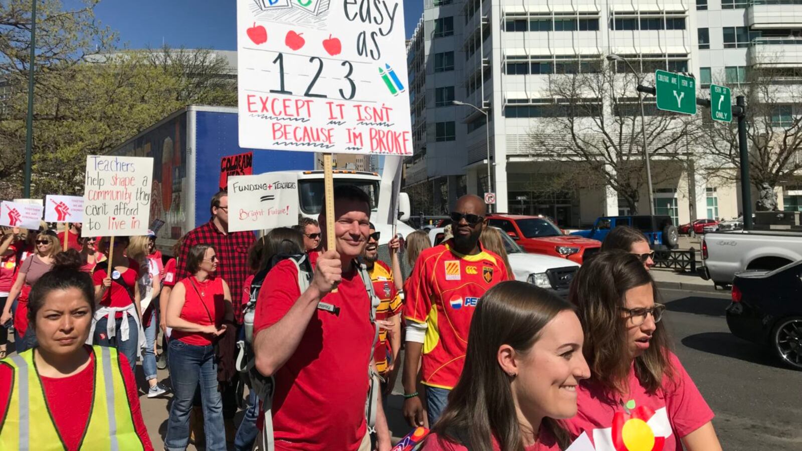 Colorado teachers rallied for more education funding on April 27, 2018.