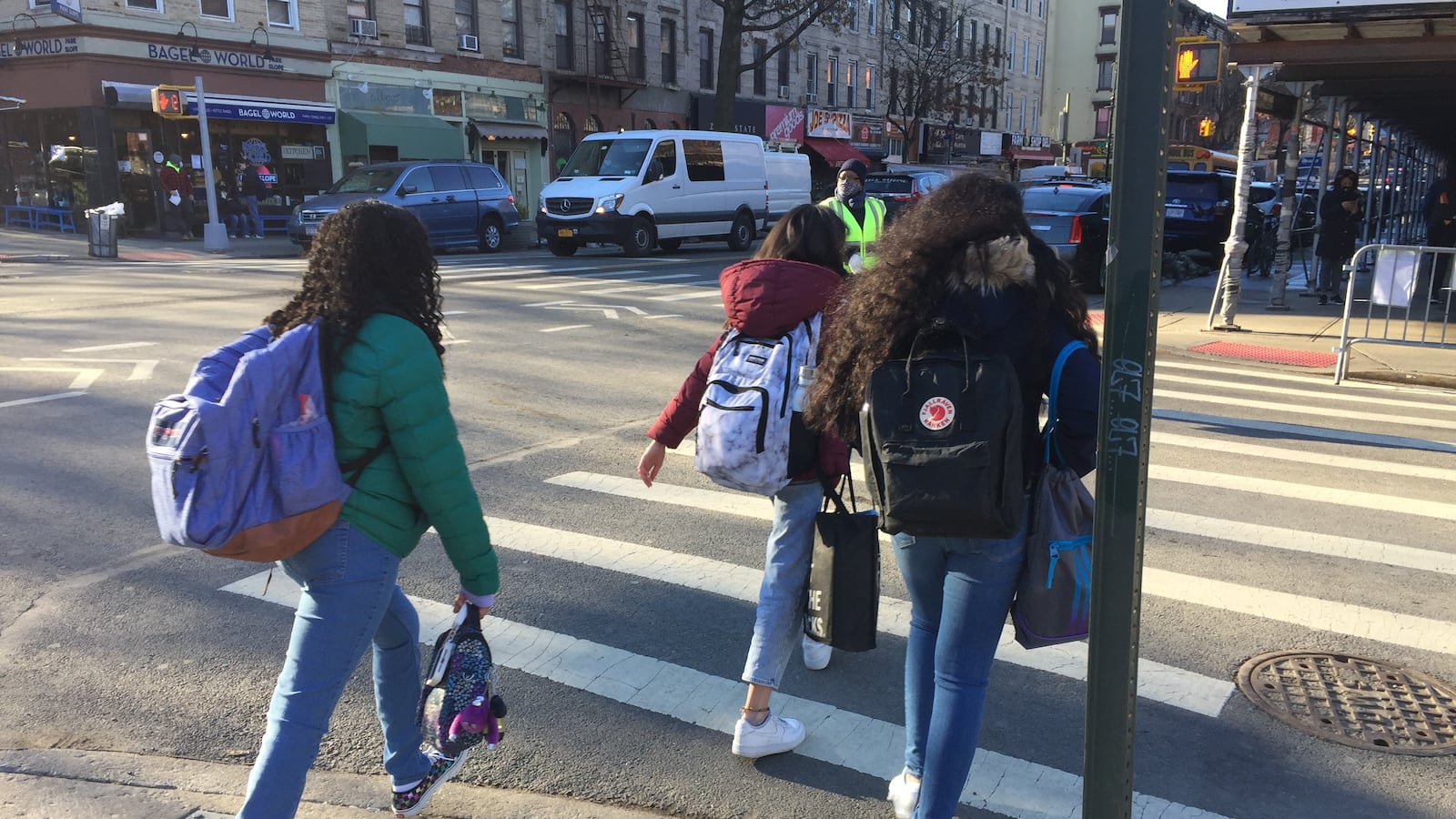 NYC middle schools reopened on Thursday, Feb. 25. Students at M.S. 51 in Park Slope, Brooklyn streamed into the building, socially distanced and masked.