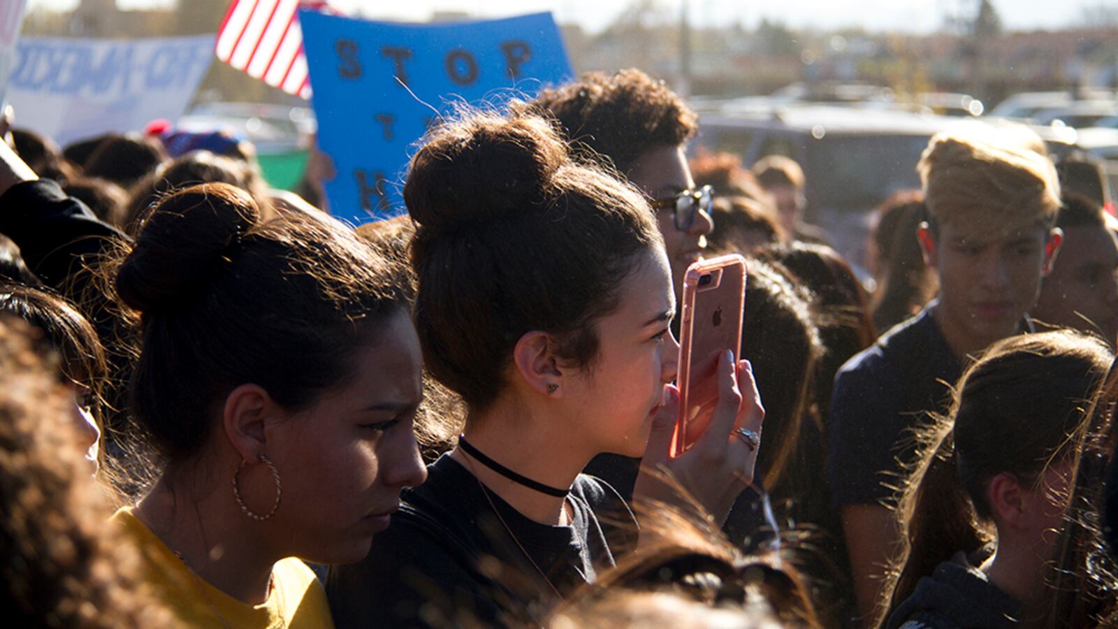 Students in southwest Denver walked out of school last week to protest Trump.