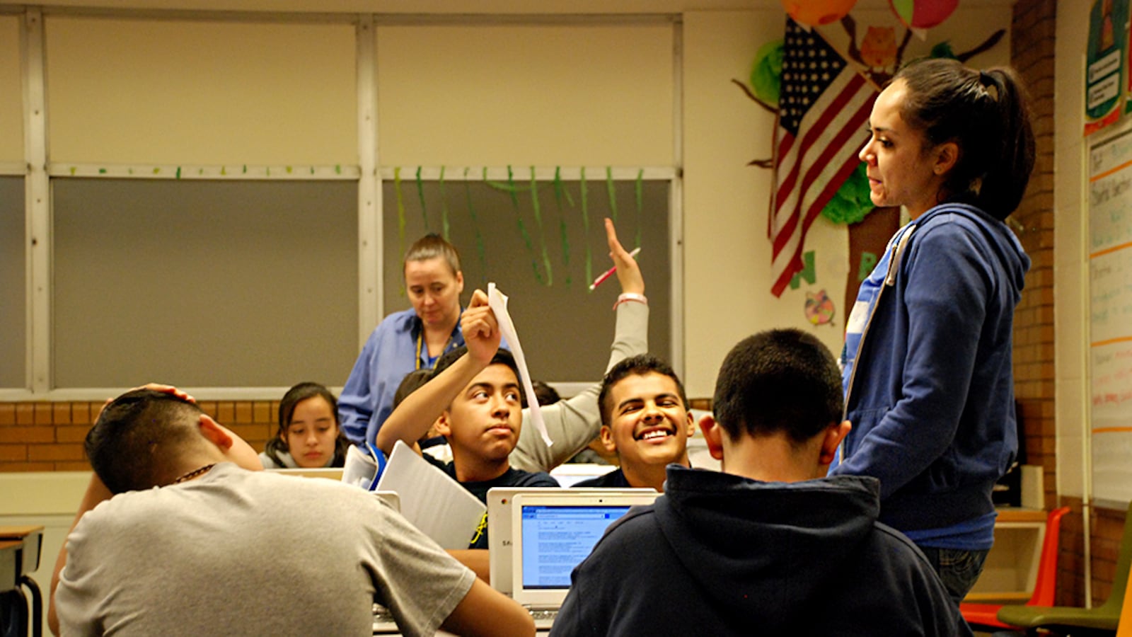 Students work on an English assignment at M. Scott Carpenter Middle School in Westminster.