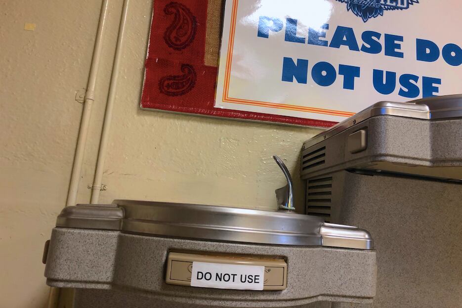 This water fountain at Idlewild Elementary School in Memphis was turned off after test results showed high levels of lead.