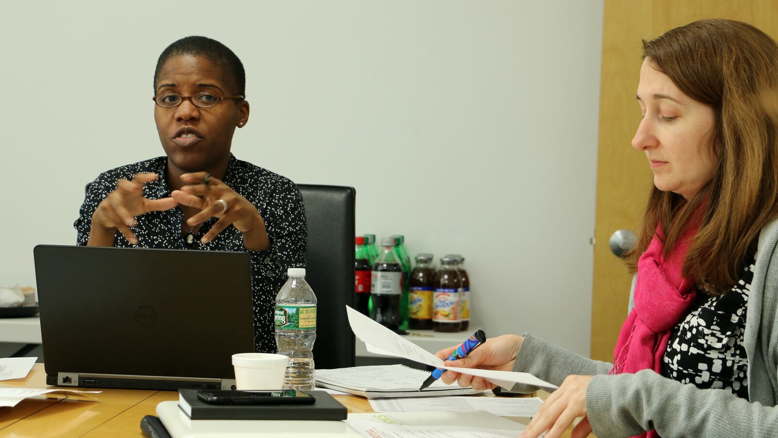 Monique Baptiste-Good (left), vice president of programs for Newark Alliance, and Erin Sweeney, executive director of Schools That Can Newark, helped launch a new coalition devoted to expanding vocational education in Newark.
