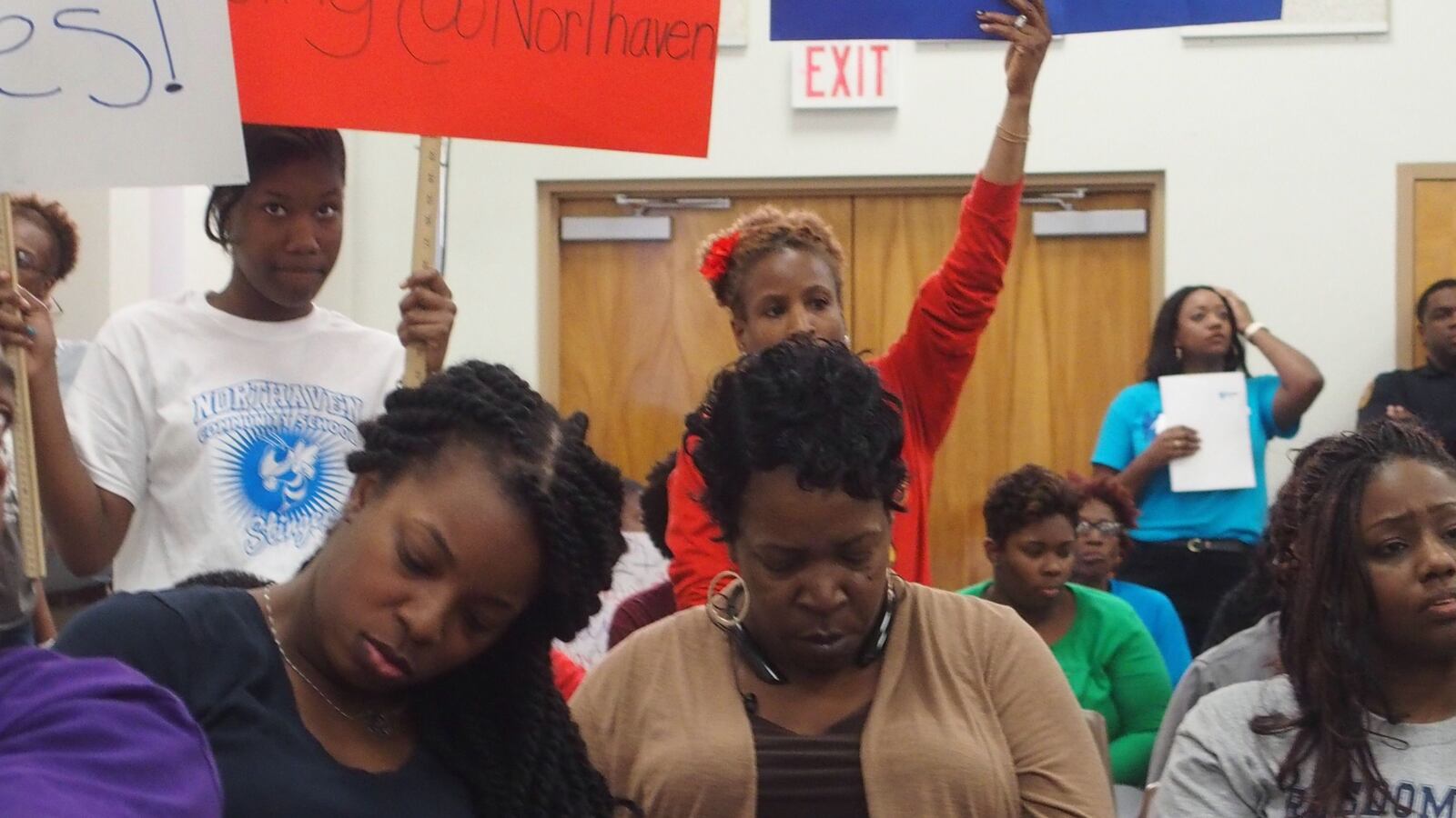 Students protest a plan to close some schools and transfer students from others within Shelby County Schools.