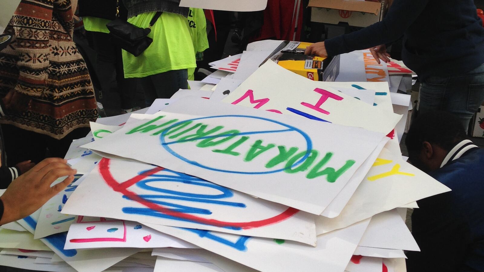 Some charter school leaders are taking a quieter approach to lobbying the de Blasio administration. Here, posters from a charter schools rally in October.