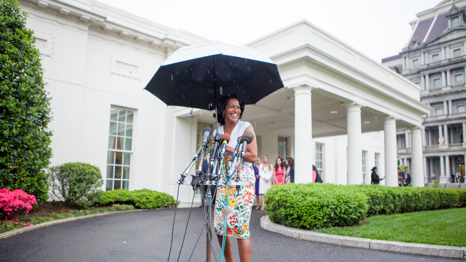 2016 National Teacher of the Year Jahana Hayes answers questions from reporters after being honored at the White House.  (Photo by Cheriss May/NurPhoto via Getty Images)