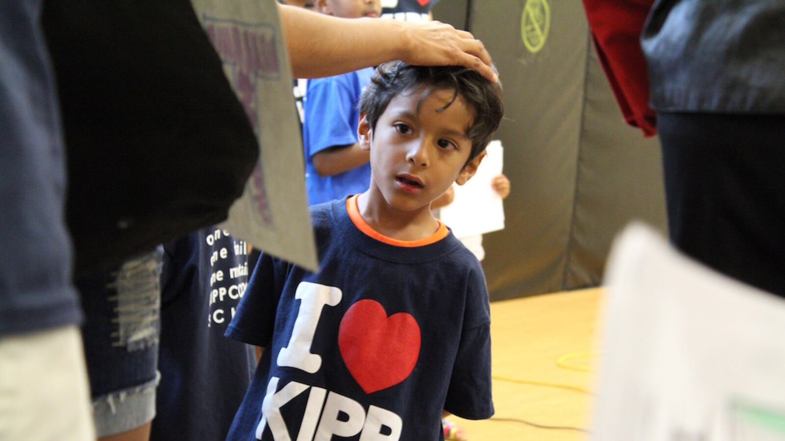 A KIPP Montbello Elementary school student at a Denver Public Schools board meeting.