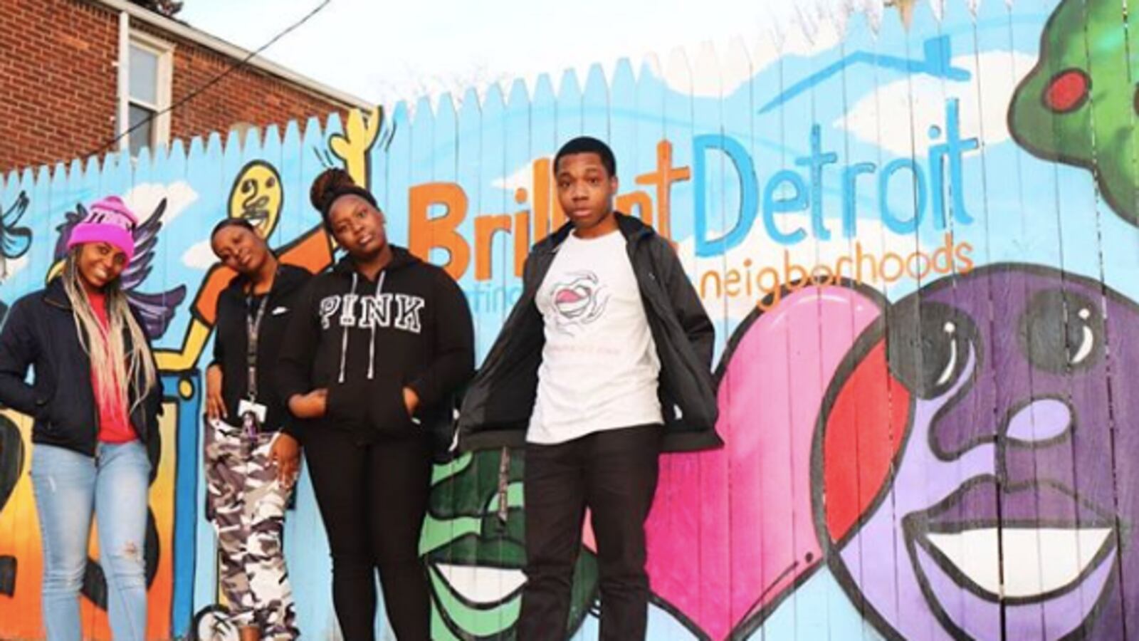 Earneasha Byars (left), Brianna Donald (center left), Mercedes Lucious (center right) and Silyce Lee (right), some of the members of Detroit Heals Detroit, a student group that helps young people combat trauma. Photo taken last year. PHOTO CREDIT: Kobi Sparks/Detroit Heals Detroit