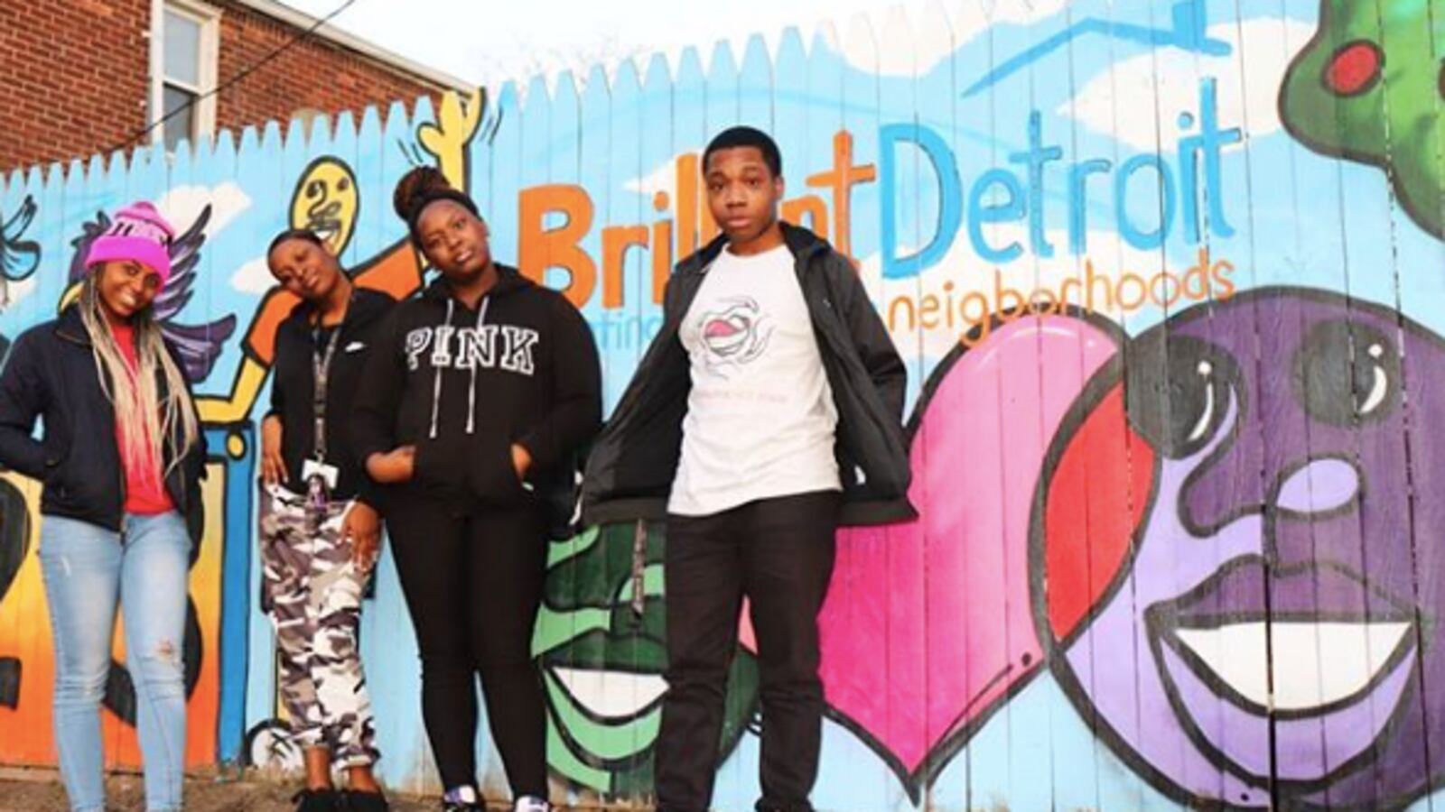 Earneasha Byars (left), Brianna Donald (center left), Mercedes Lucious (center right) and Silyce Lee (right), some of the members of Detroit Heals Detroit, a student group that helps young people combat trauma. Photo taken last year. PHOTO CREDIT: Kobi Sparks/Detroit Heals Detroit
