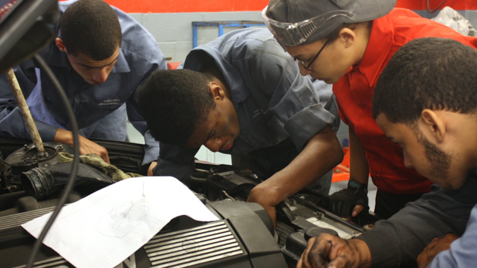 Students at Alfred E. Smith Career and Technical Education High School, where the principal advised many students who were far behind to consider transferring to a special program.