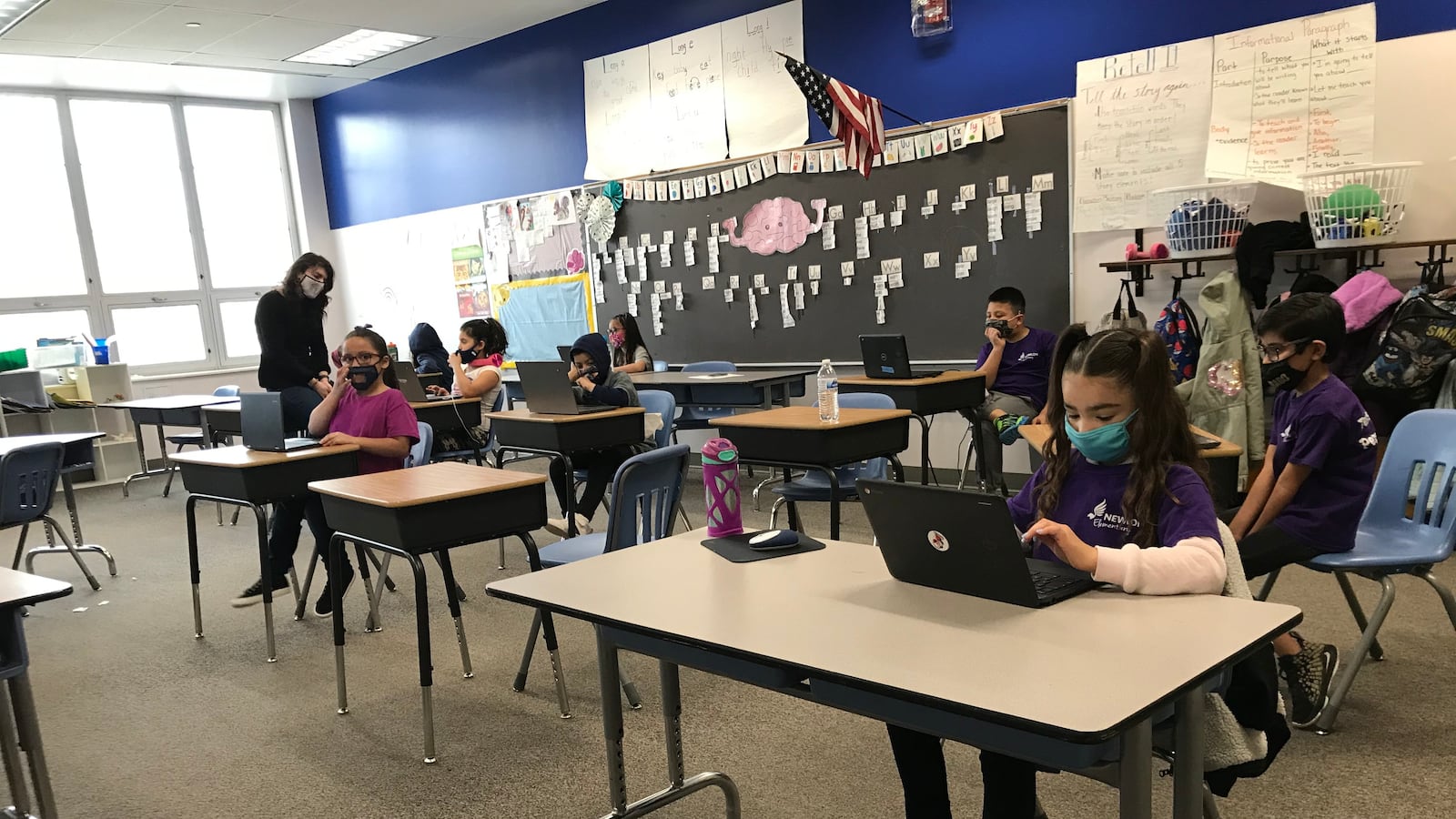 In-person instruction at Denver’s Newlon Elementary School.