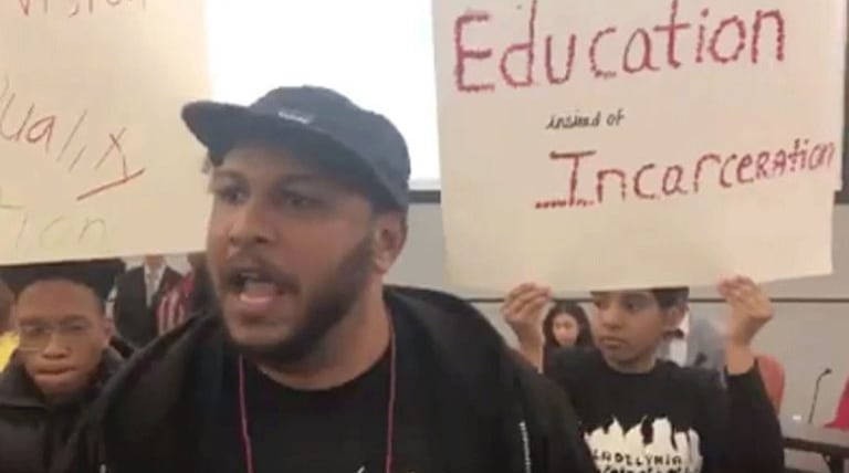 Student protesters shut down Philly school board meeting over metal detector vote