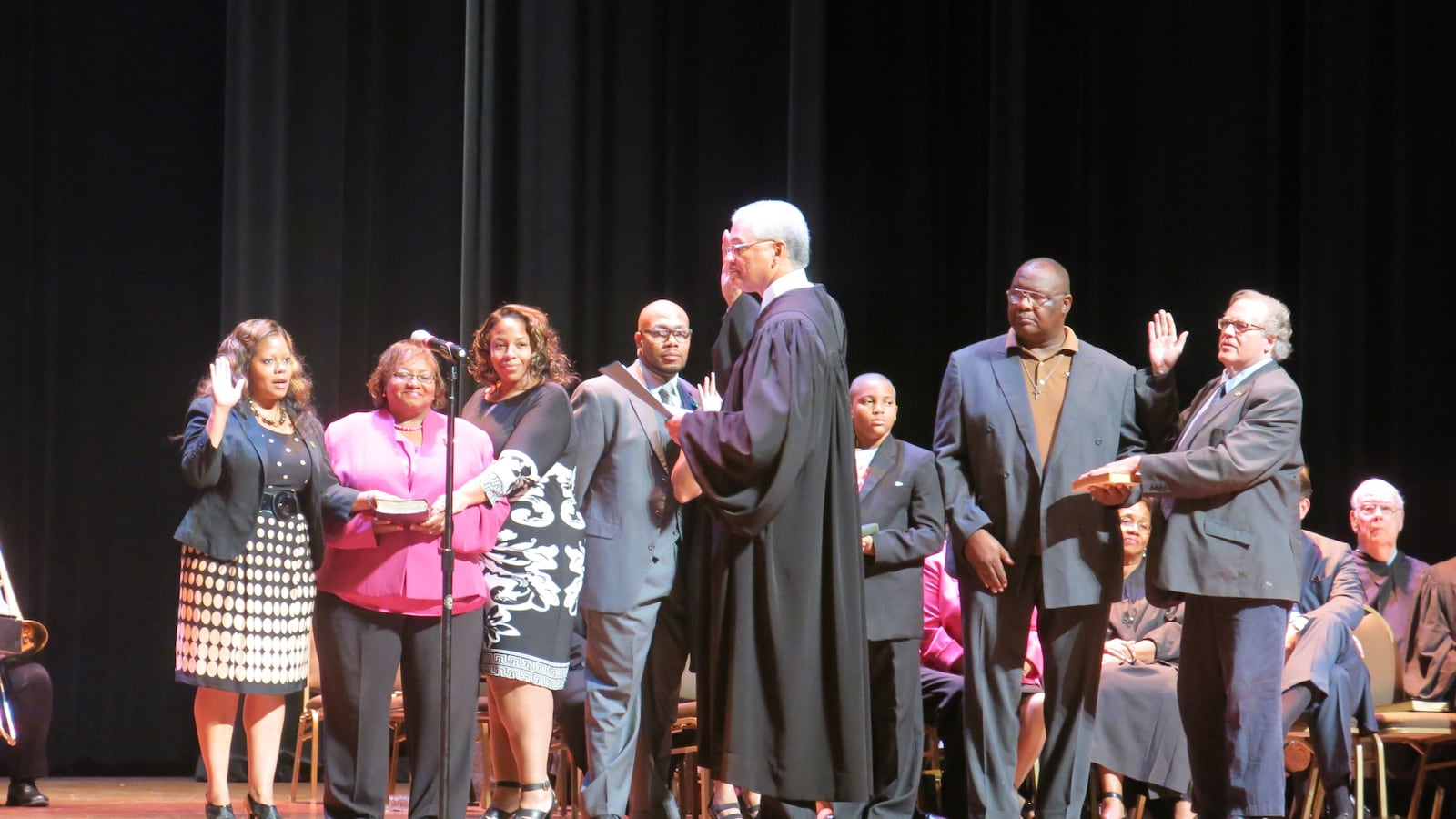 Six new Shelby County board members were sworn in at the Cannon Center.