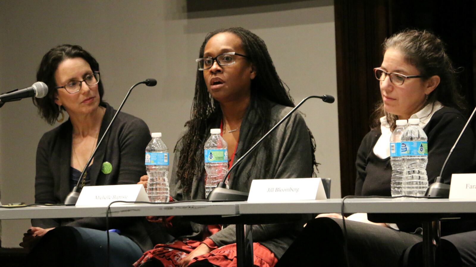 Michelle Baptiste (center), a second-grade teacher at P.S. 92 in Brooklyn, is running for a spot on the union's executive board.