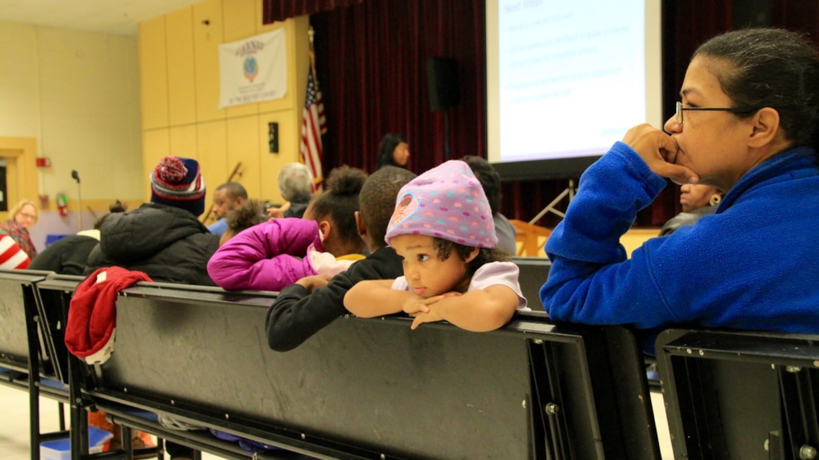 School closure public meeting at Carnes Elementary School.