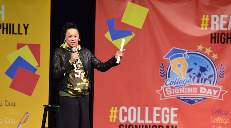 Dancing, excitement at College Signing Day with Dawn Staley