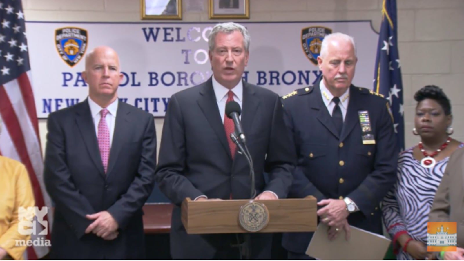 Mayor Bill de Blasio addressed reporters after the stabbing at the Urban Assembly School for Wildlife Conservation in the Bronx in September.