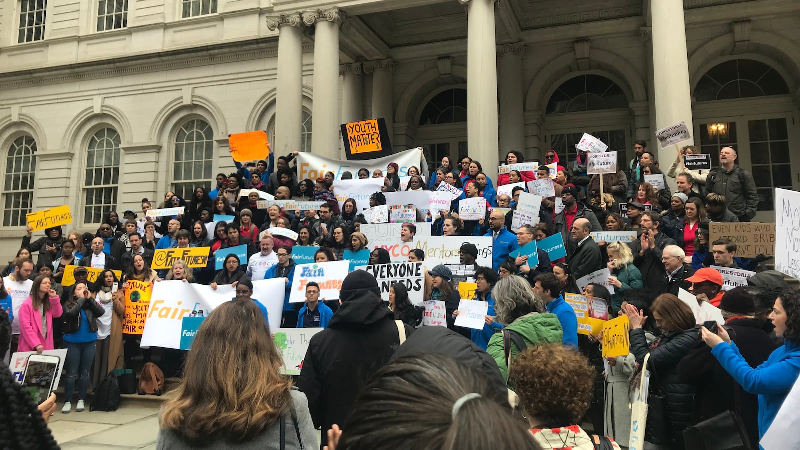 A rally was held at City Hall to demand for a comprehensive coaching program for foster youth and adults who age out of the system.