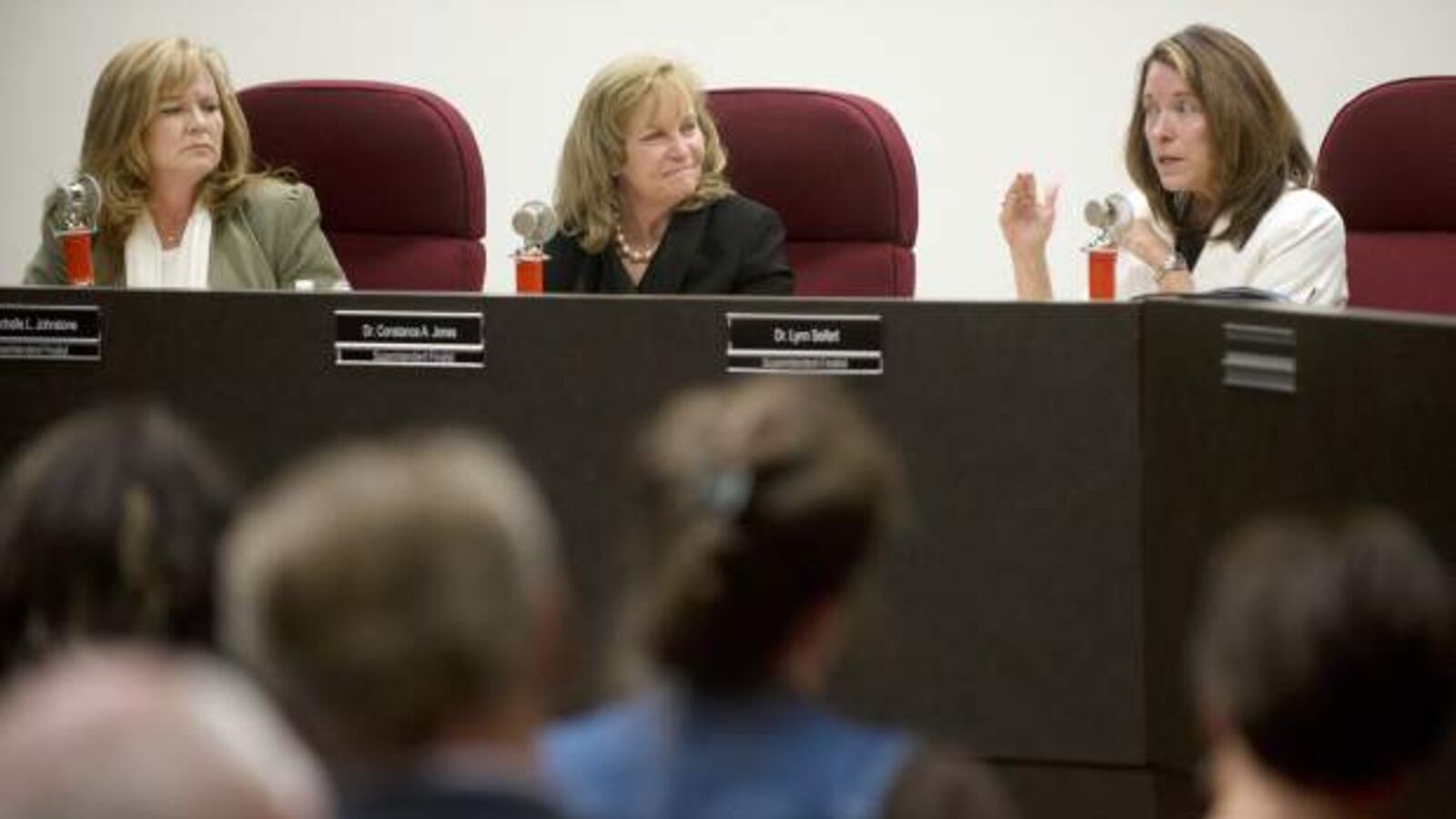 Former Pueblo Superintendent Constance Jones, center.