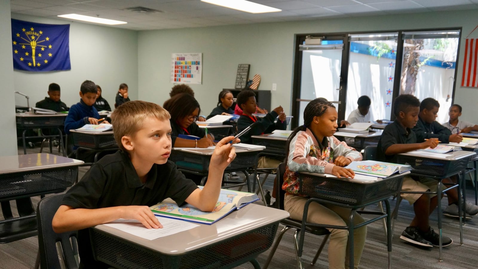 Students at a middle school managed by Phalen Leadership Academies, the company that will run the new Trix Academy in Detroit.