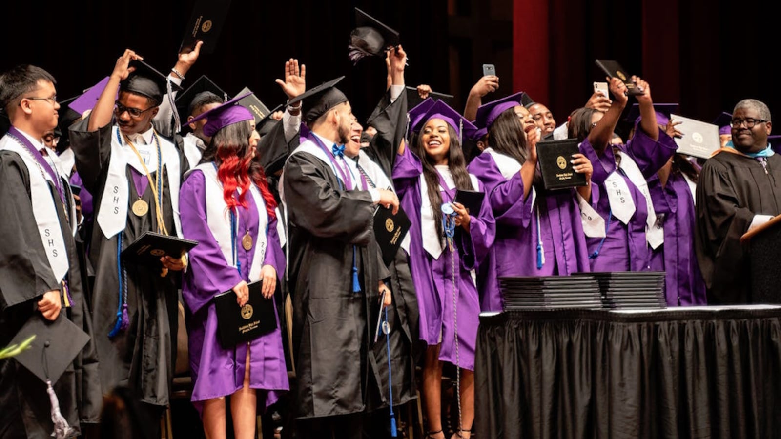 Southwind High School's Class of 2019 celebrates its graduation in May in Memphis. The Shelby County school finished with a 2019 graduation rate of more than 85%.