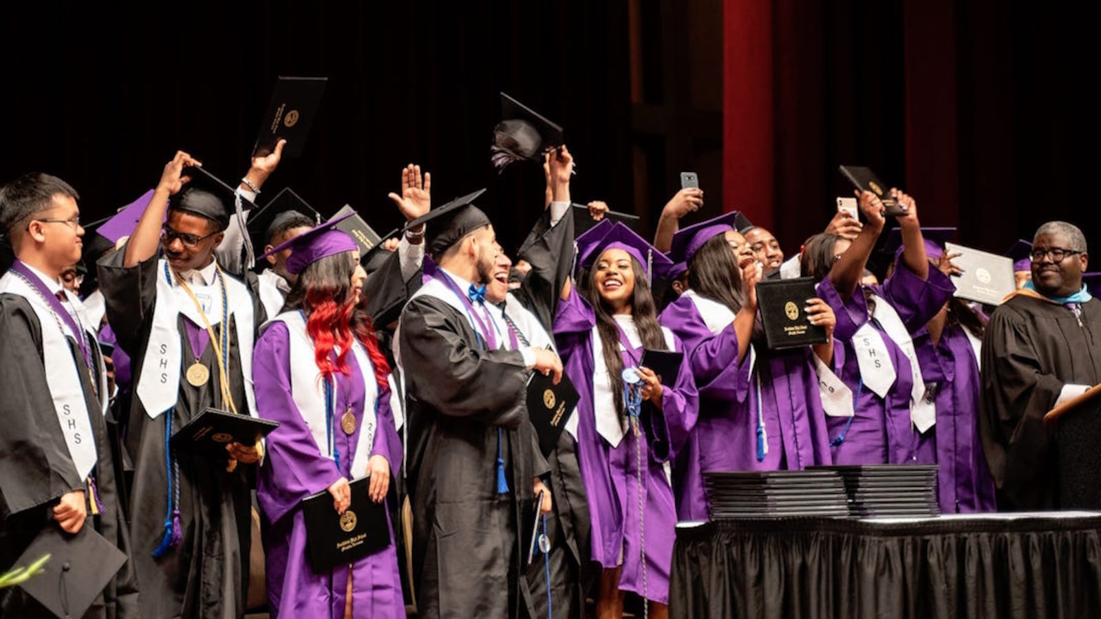Southwind High School's Class of 2019 celebrates its graduation in May in Memphis. The Shelby County school finished with a 2019 graduation rate of more than 85%.