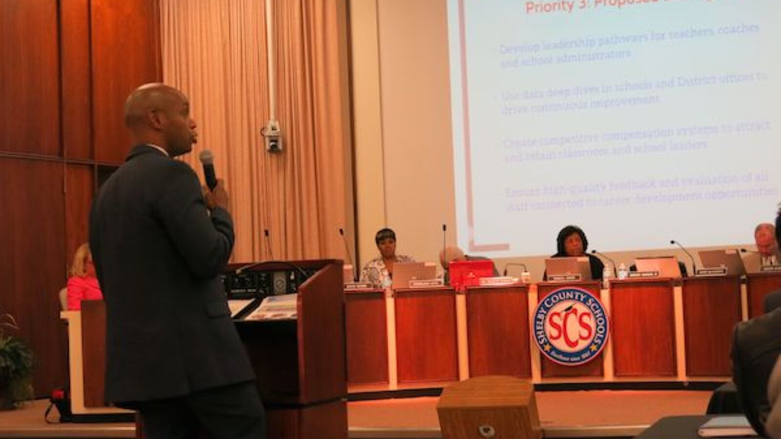 Superintendent Dorsey Hopson presents "Destination 2025" to the school board on Jan. 20, highlighting five priorities to improve student success incrementally to meet long-term strategic goals.