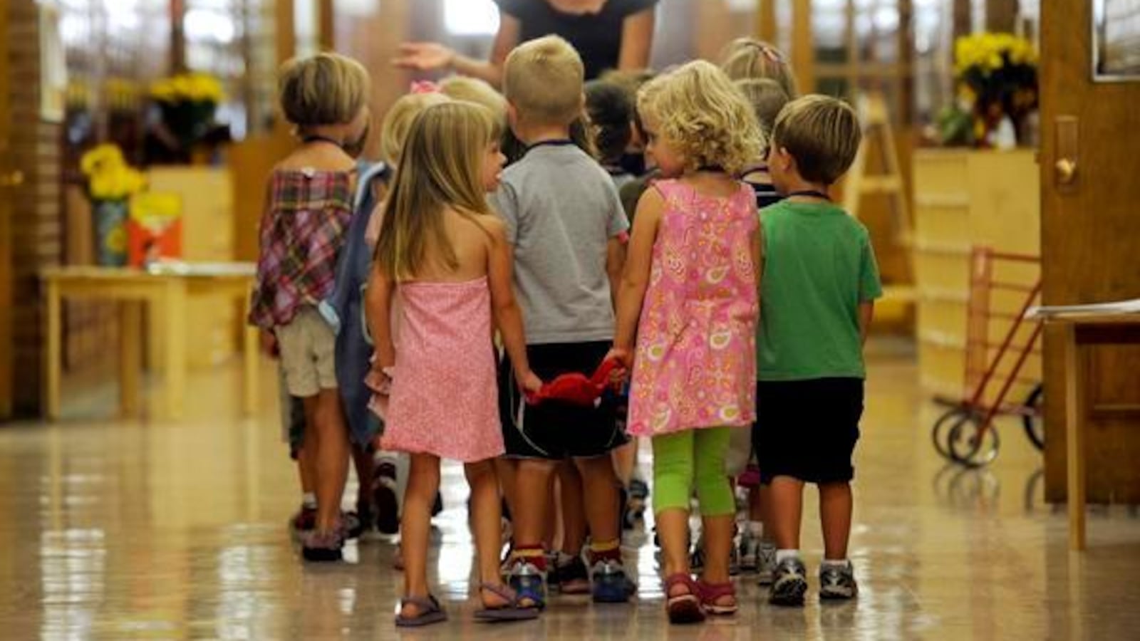 Students at Denver's Steck Elementary on the first day of school in 2011.