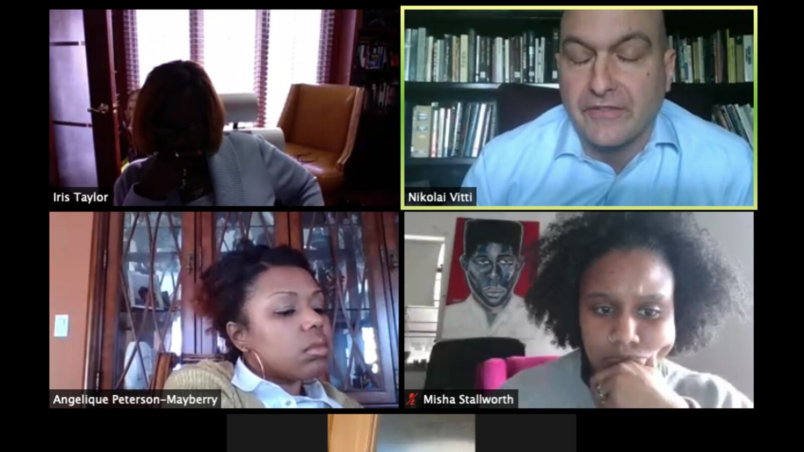 The Detroit district school board held its first virtual meeting on Tuesday, April 14th. Photo Credit: Eleanore Catolico/Chalkbeat