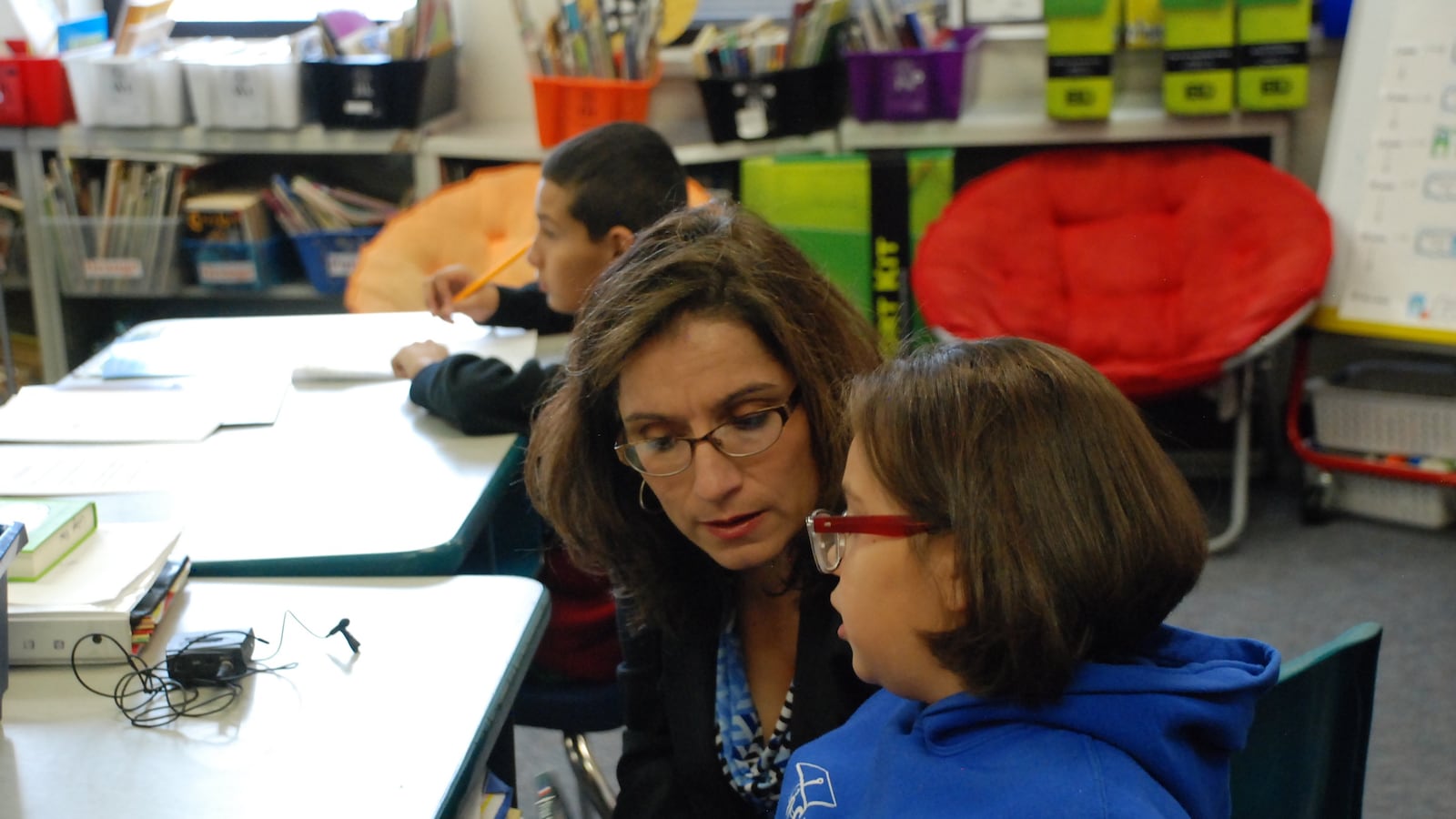Susana Cordova visits a classroom at College View Elementary School in 2016.