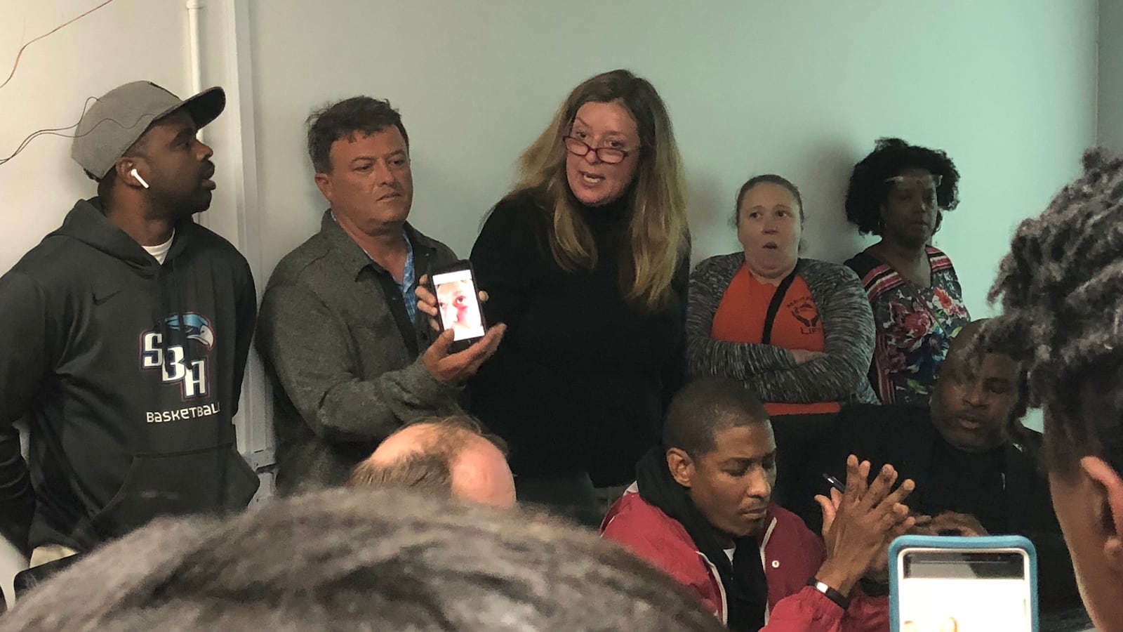 ACT prep teacher Patricia Ange spoke at a board meeting for Memphis Academy of Health Sciences after principal Reginald Williams was fired.