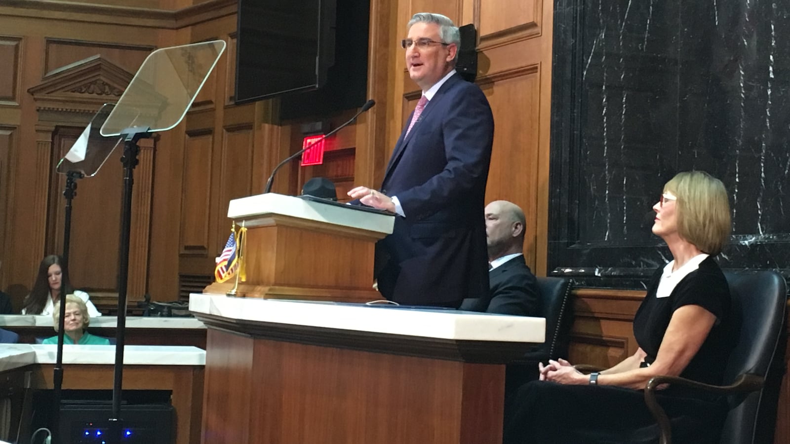 Indiana Gov. Eric Holcomb gives his 2019 State of the State address.