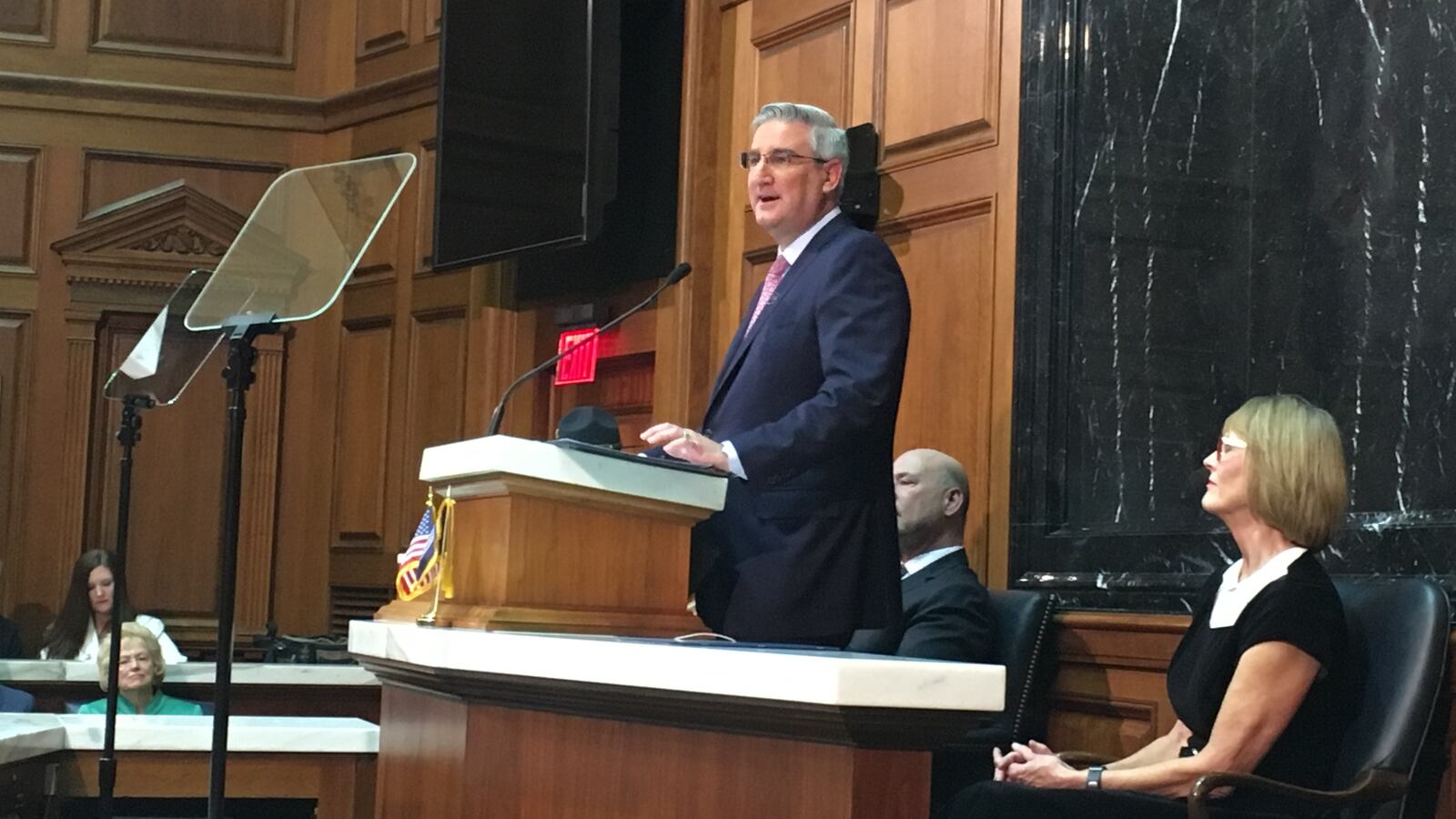 Indiana Gov. Eric Holcomb gives his 2019 State of the State address.