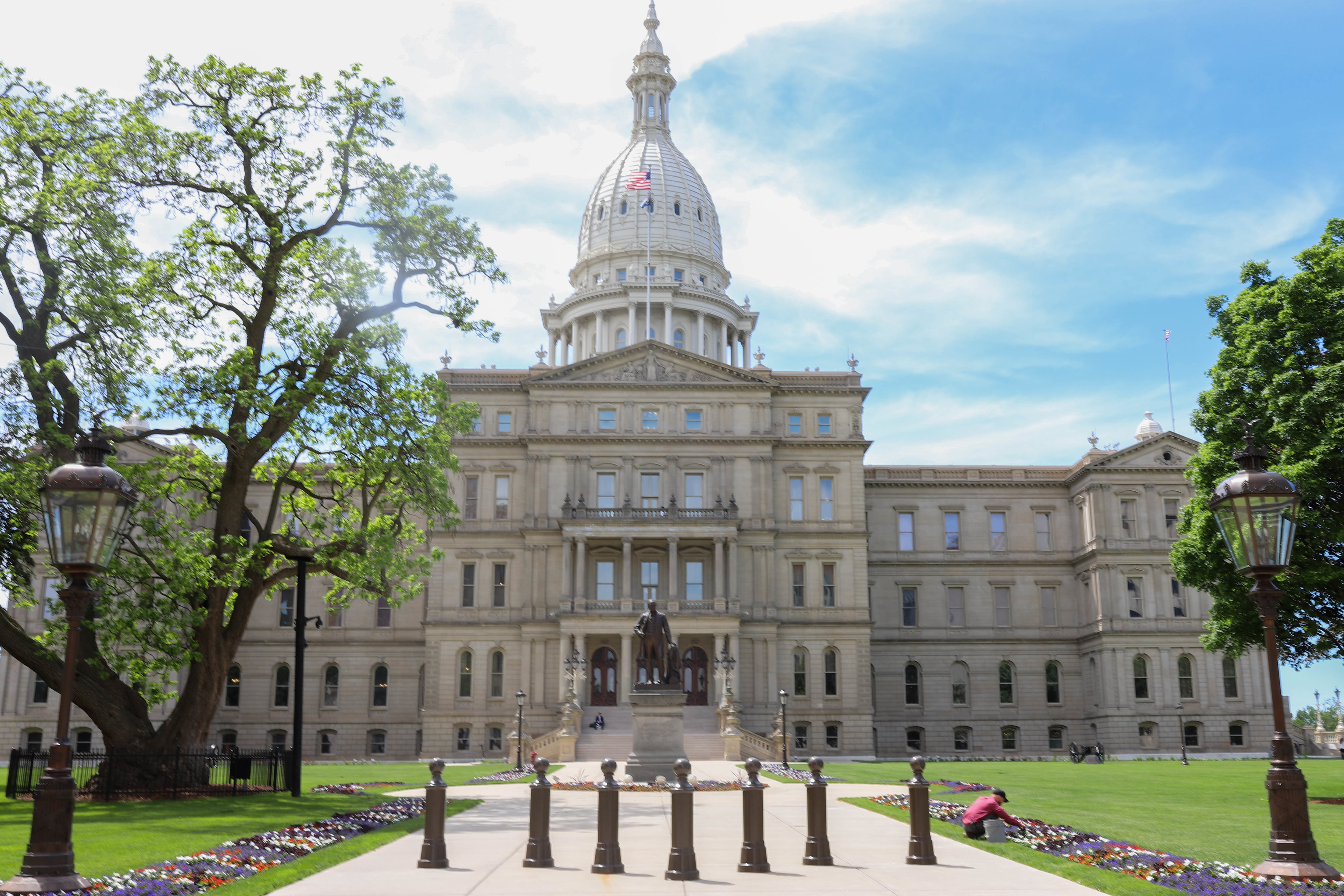 A domed state capitol building