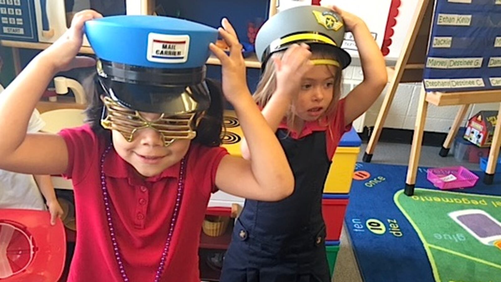 Preschoolers play dress-up on a recent morning at Fairview Elementary in the Westminster school district.