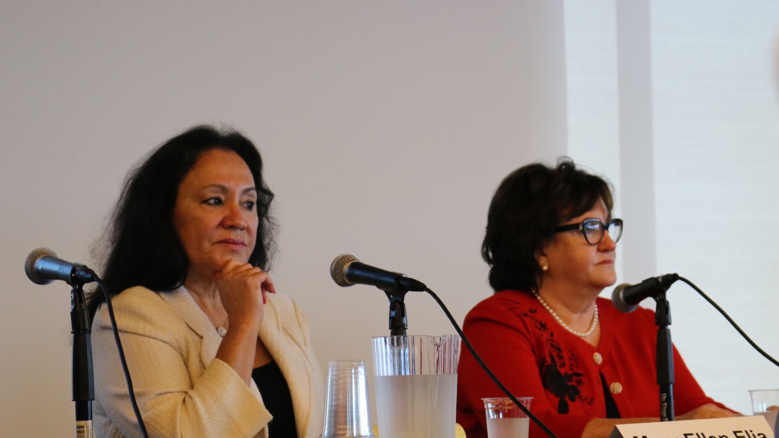 State Education Commissioner MaryEllen Elia, right, and Board of Regents Chancellor Betty Rosa, left.